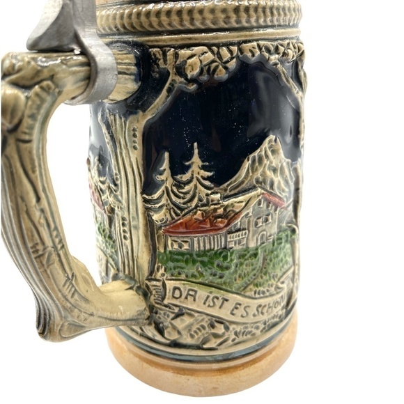 VINTAGE WESTERN Germany DRM 63 Beer Stein Mug with Lid 12 oz - Picture 10 of 10